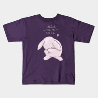 I think you are cute, shy rabbit in love Kids T-Shirt